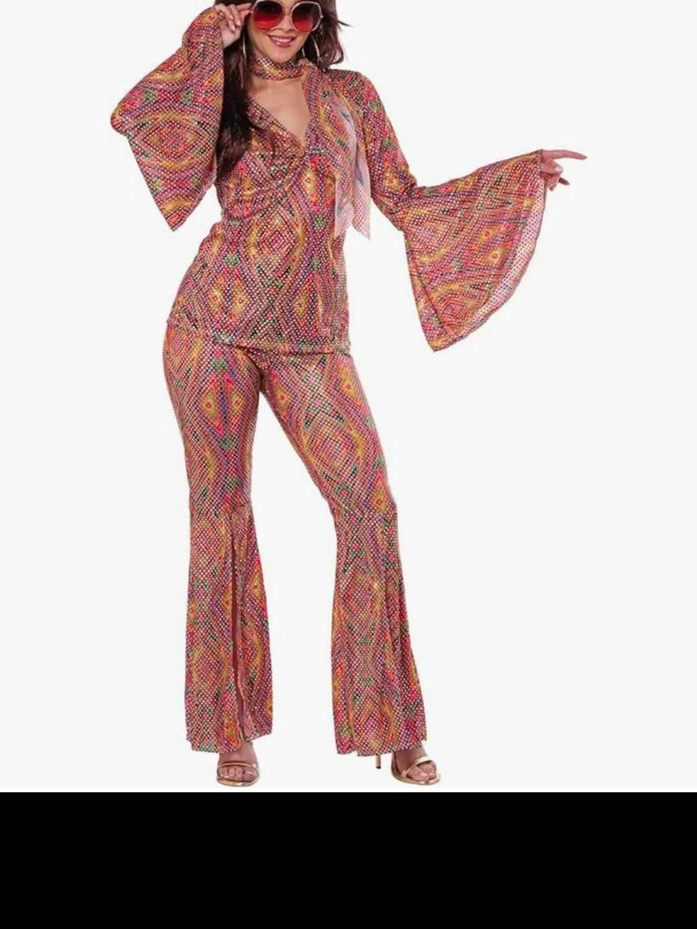 Women's 70 Flared Jumpsuit Costume